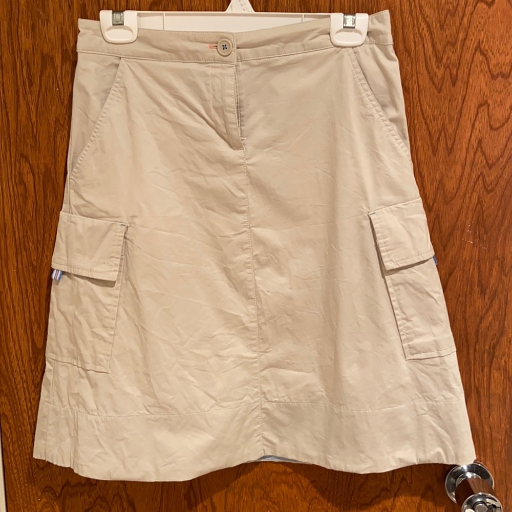 Cream Sitwell A-Line skirt with Cargo pockets